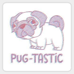 Pug-tastic - retro 3d Magnet